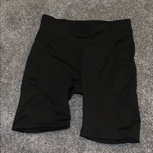 No name brand biker shorts.
